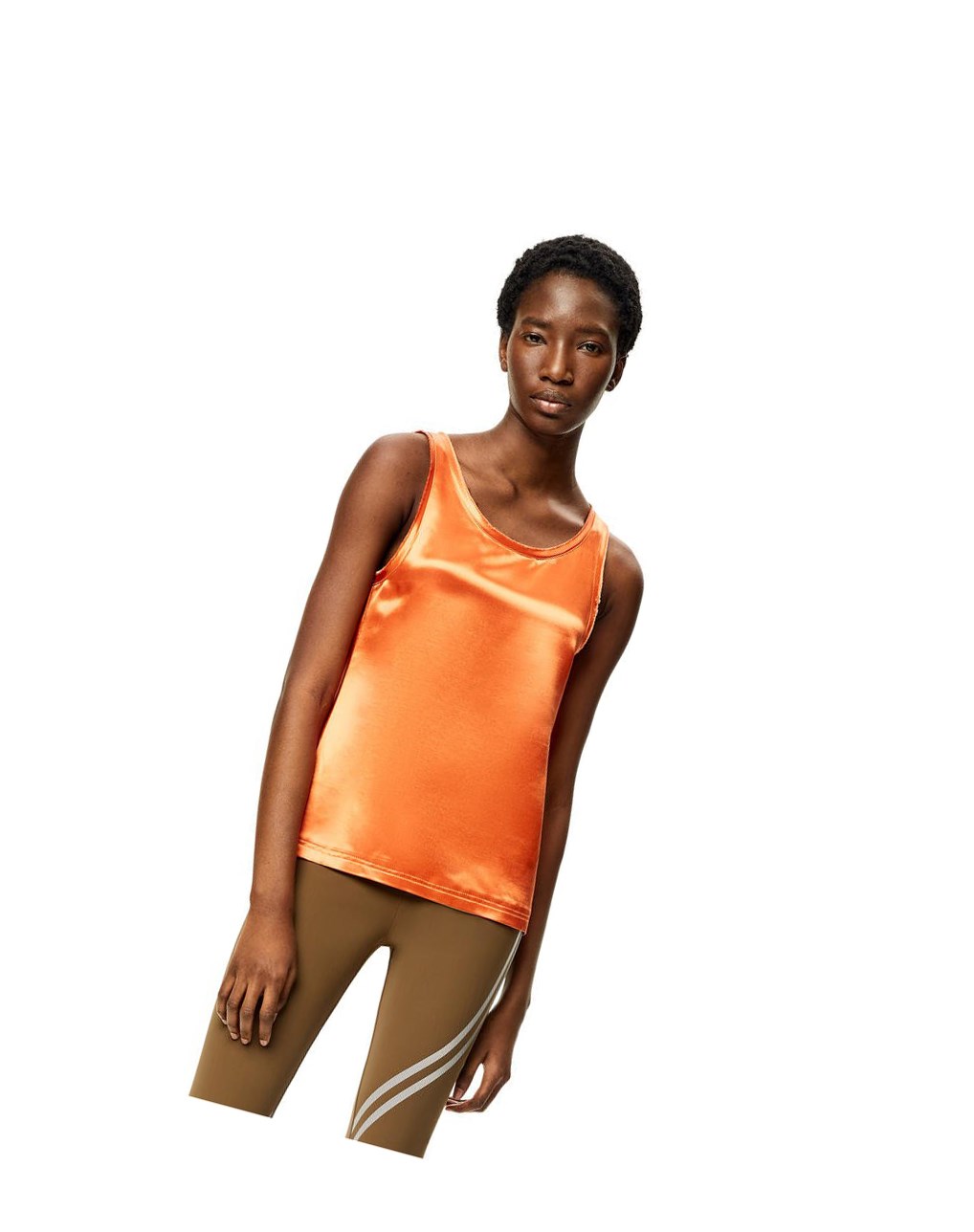 Loewe Tank top in satin Orange | 2367BCPXY