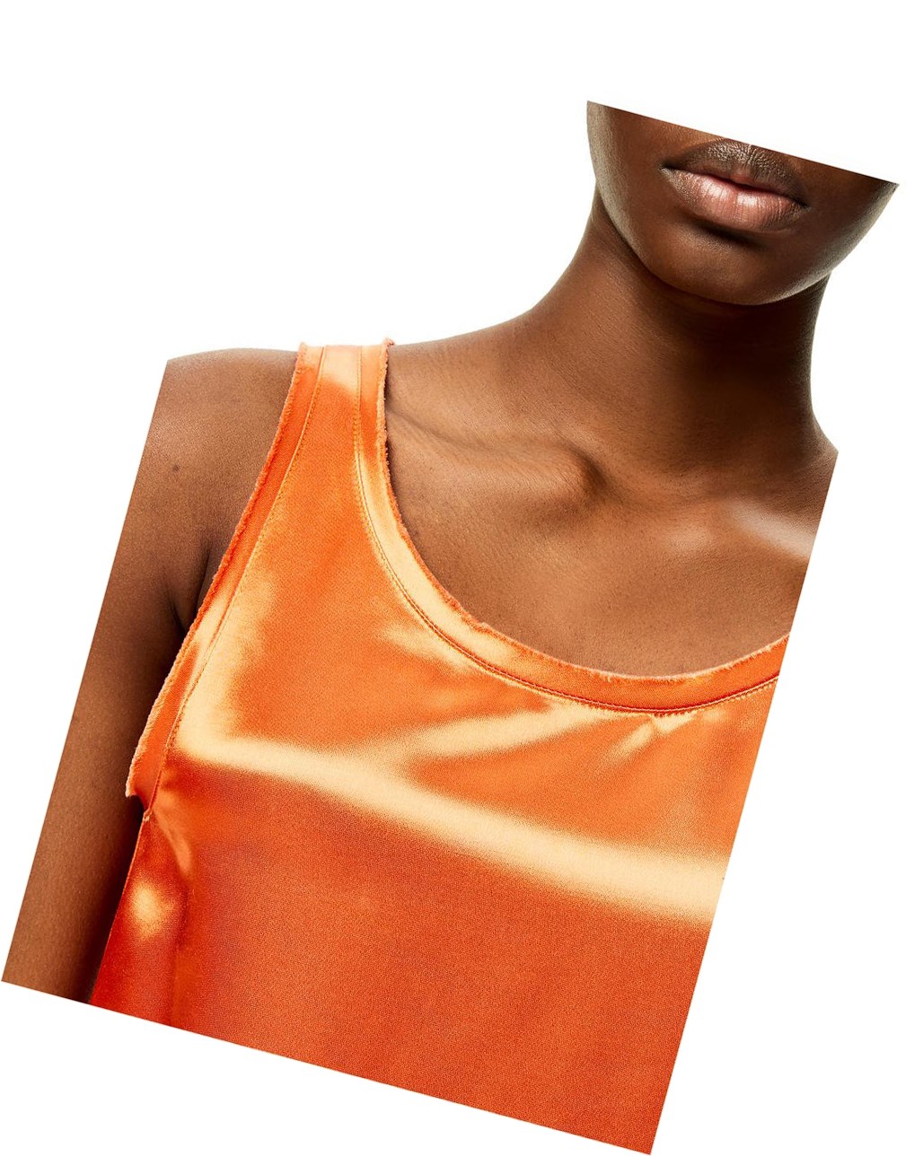 Loewe Tank top in satin Orange | 2367BCPXY