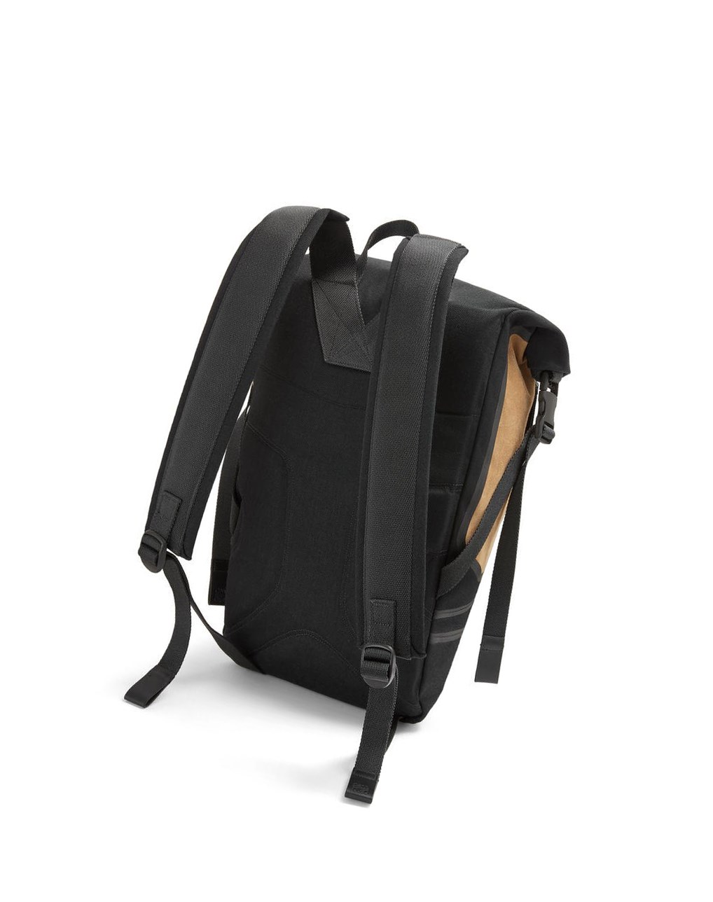 Loewe Technical backpack in recycled canvas and suede Noir Doré Foncé | 5780VNEJW