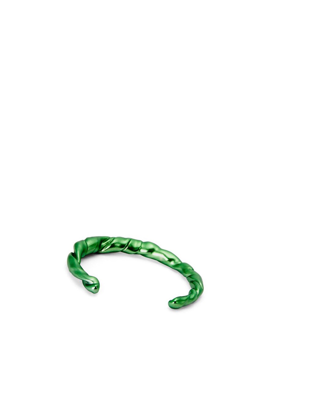 Loewe Thin nappa twist cuff in sterling silver Vert Foncé | 1978TGCXO