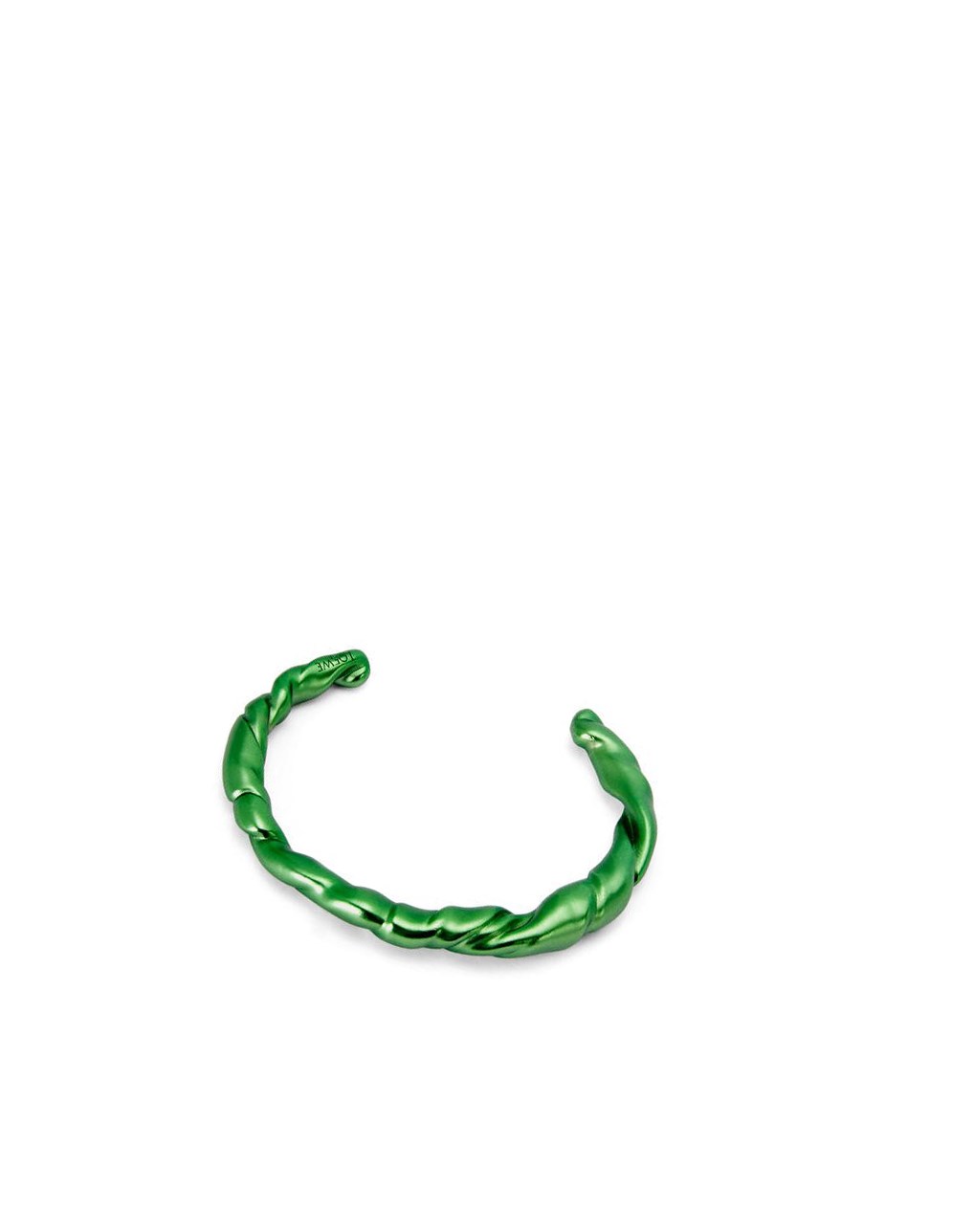 Loewe Thin nappa twist cuff in sterling silver Vert Foncé | 1978TGCXO