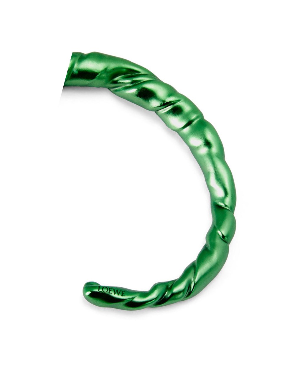 Loewe Thin nappa twist cuff in sterling silver Vert Foncé | 1978TGCXO