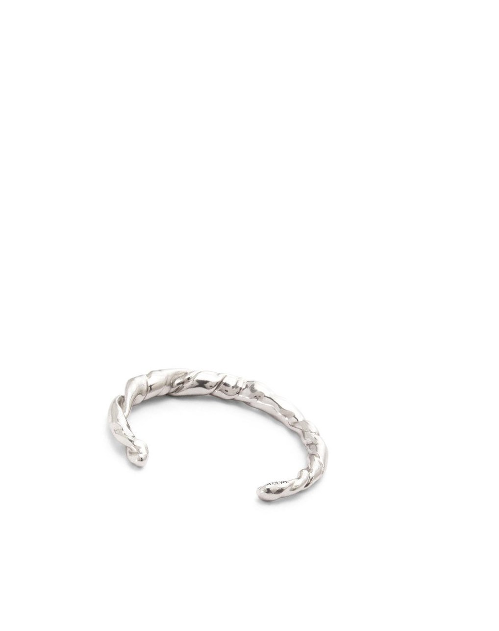 Loewe Thin nappa twist cuff in sterling silver Argent | 9038FMHUD