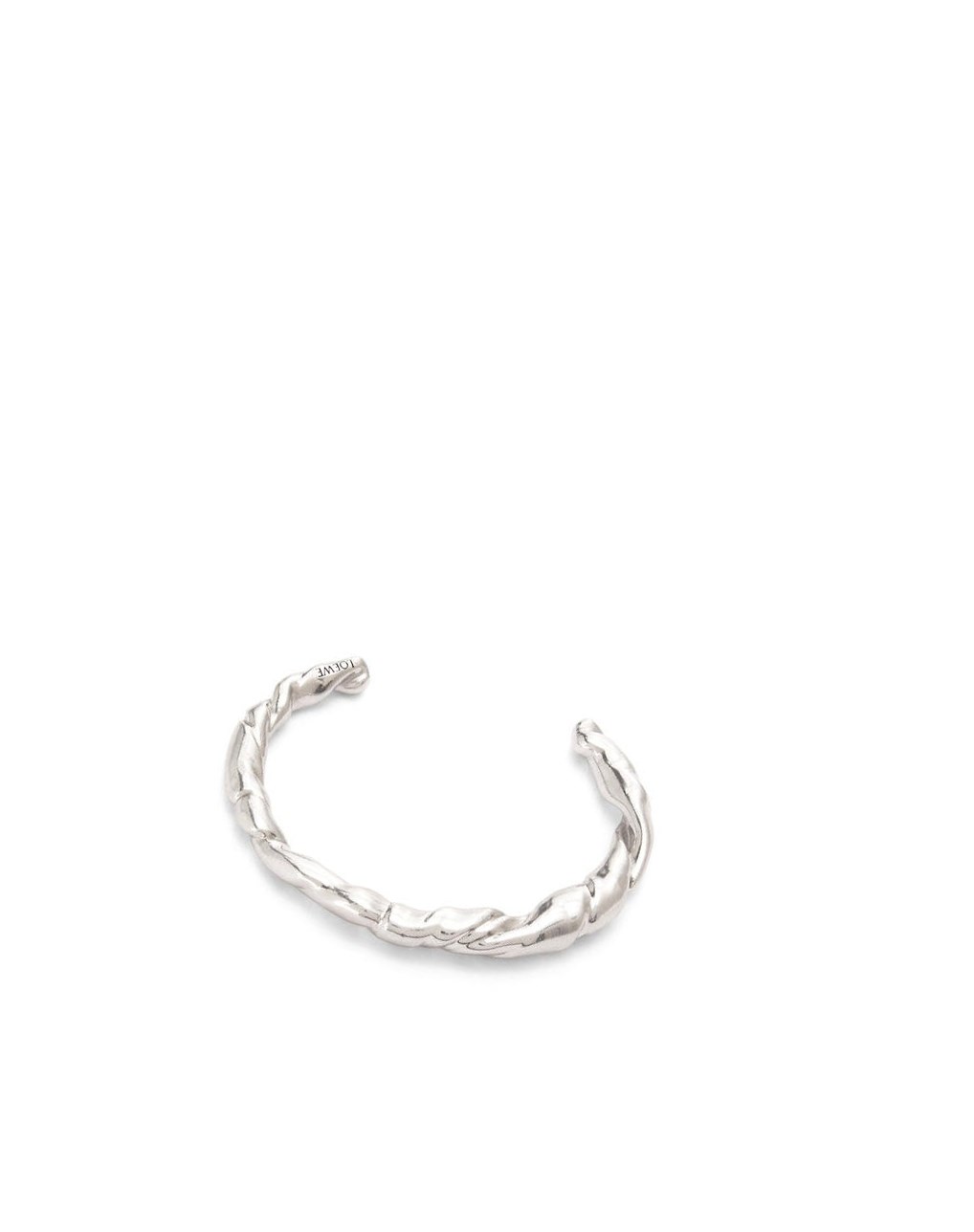 Loewe Thin nappa twist cuff in sterling silver Argent | 9038FMHUD