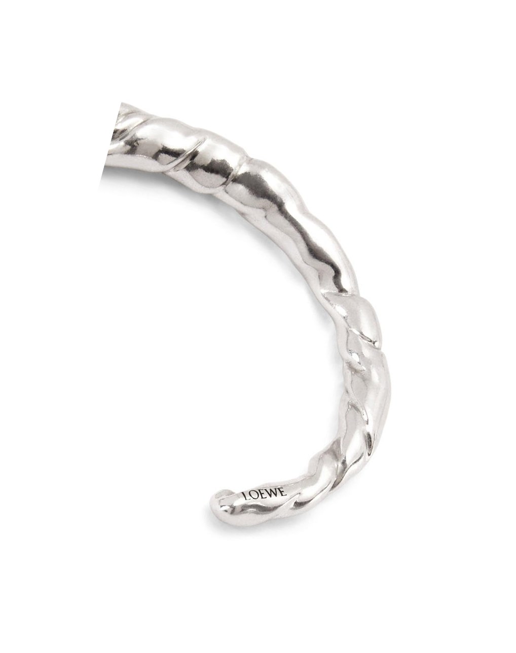 Loewe Thin nappa twist cuff in sterling silver Argent | 9038FMHUD