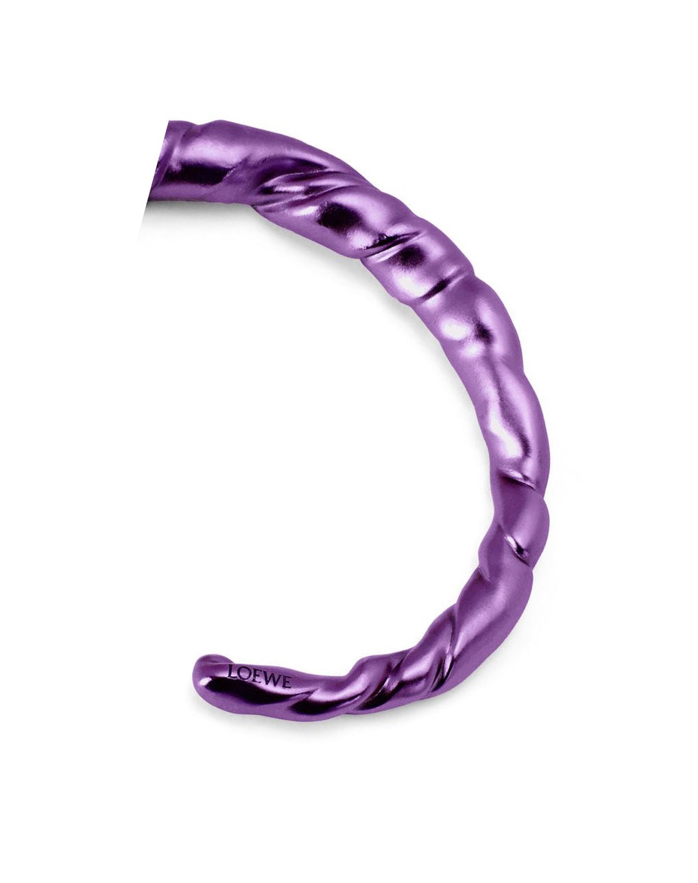 Loewe Thin nappa twist cuff in sterling silver Violette Foncé | 9082ANUXW