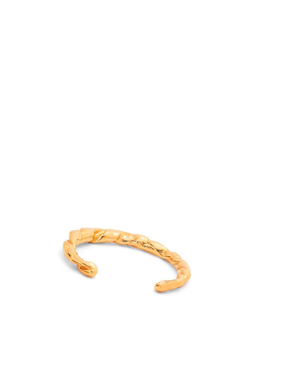 Loewe Thin nappa twist cuff in sterling silver Doré | 9381ACGTB