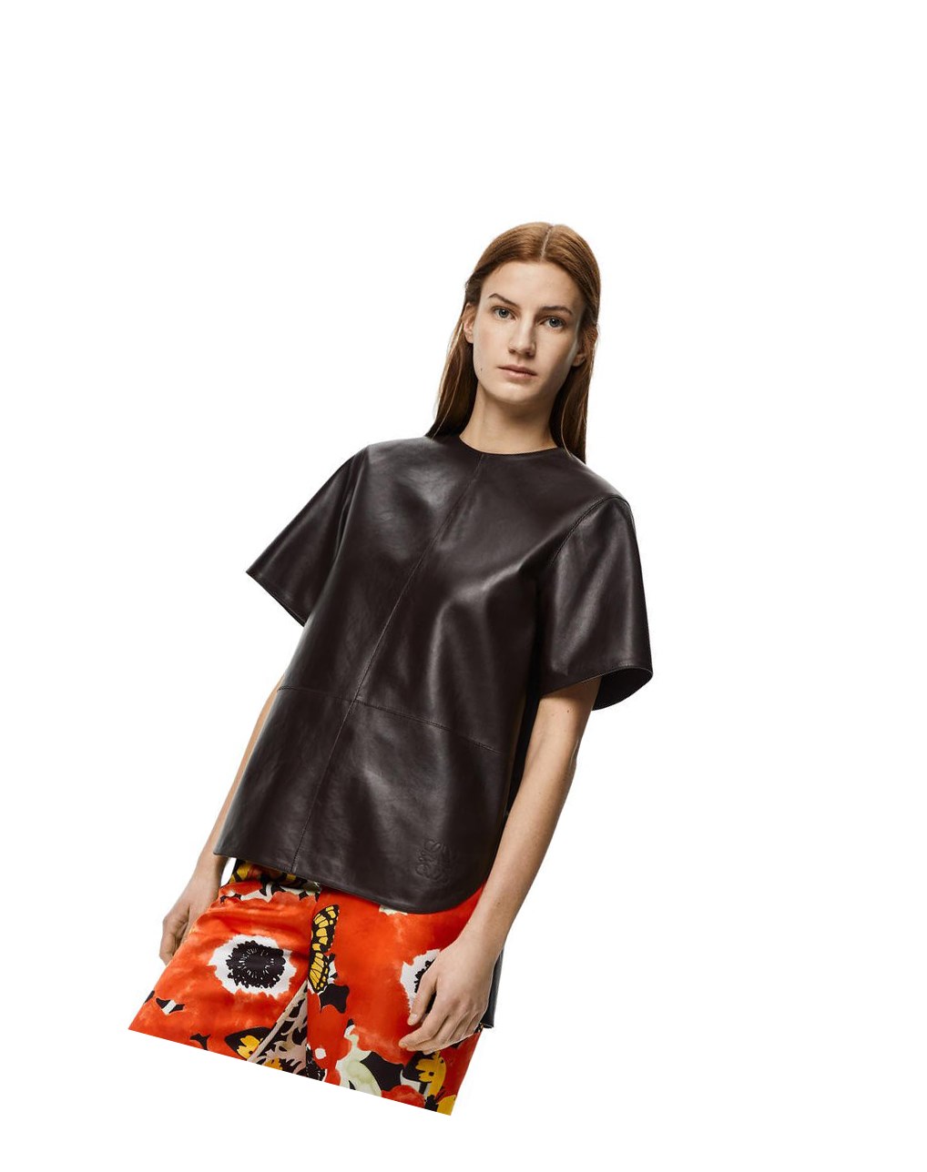 Loewe Top in nappa Noir Marron | 6154GFALW