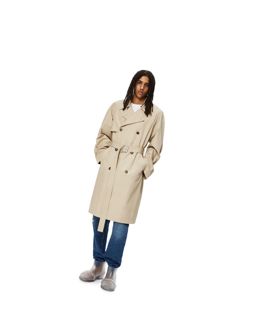 Loewe Trench coat in cotton Grise | 4253MQLIF