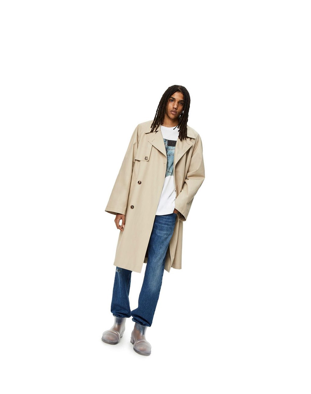 Loewe Trench coat in cotton Grise | 4253MQLIF