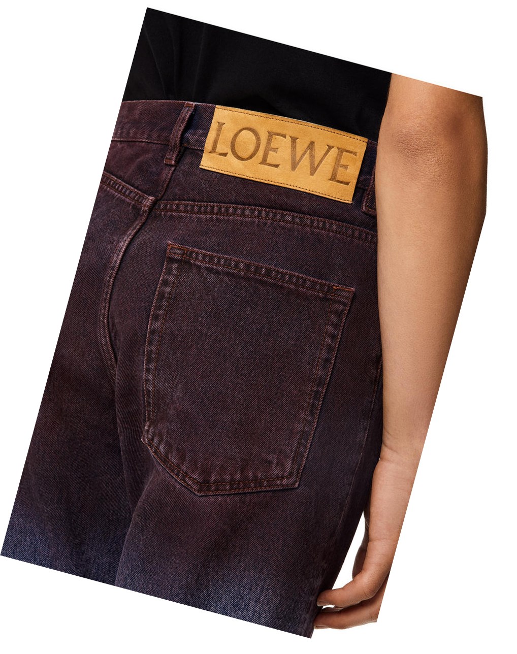 Loewe Tricolour trousers in denim Rouge Bleu Vert | 5341AXUGT