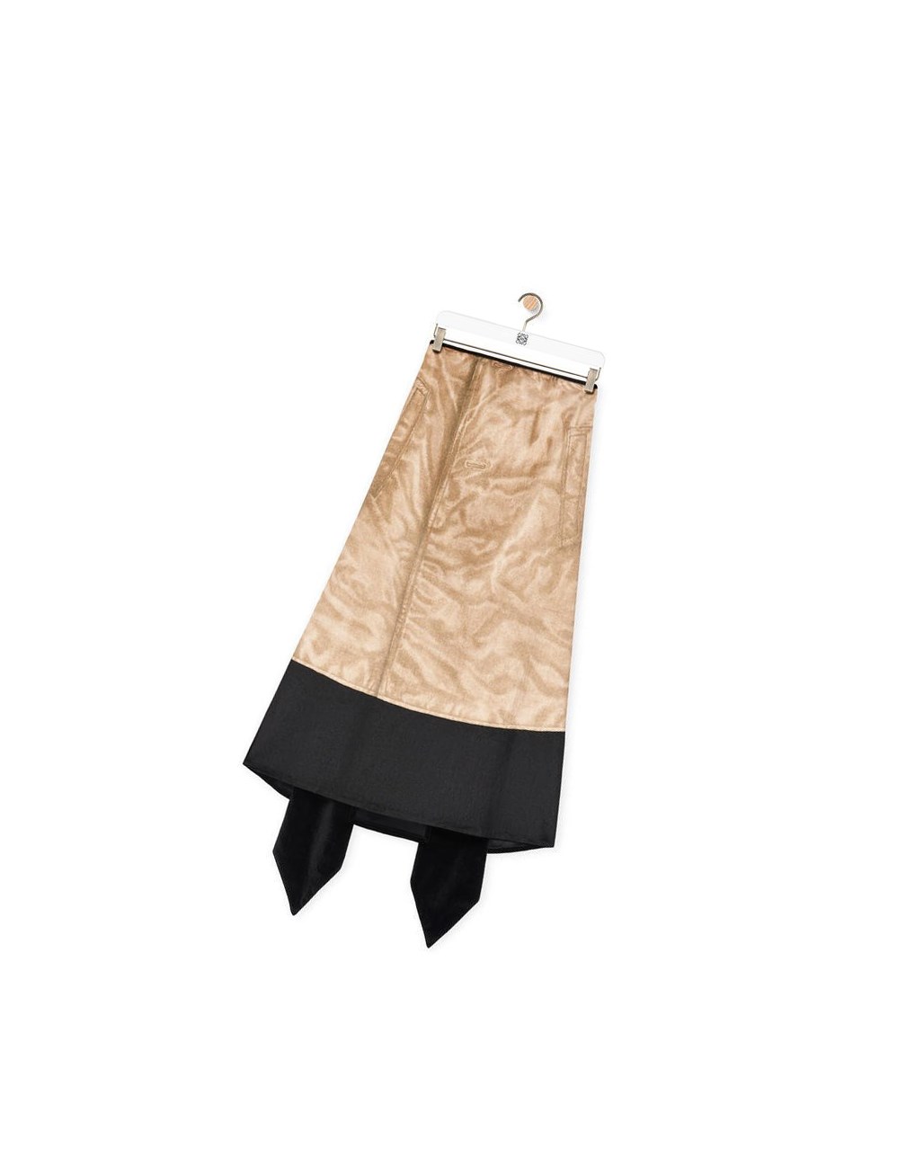 Loewe Trompe l'oeil skirt in velvet Marron Noir | 1769UVDLG