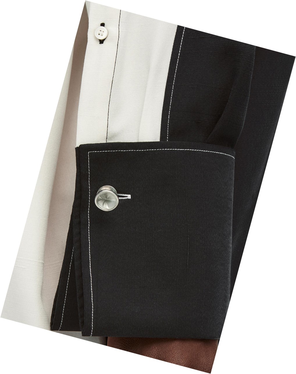 Loewe Tunic shirt in silk Blanche Noir | 5296TOELU