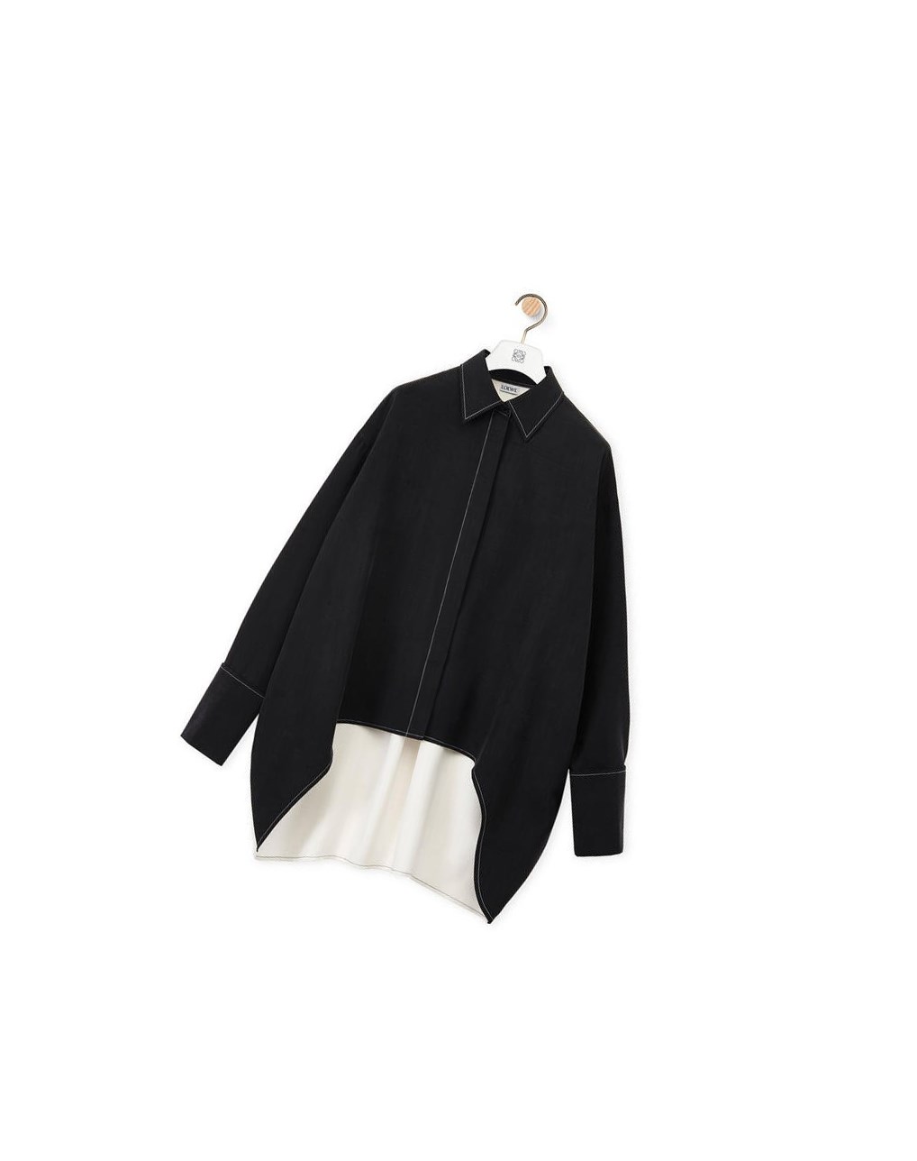 Loewe Tunic shirt in silk Blanche Noir | 5296TOELU