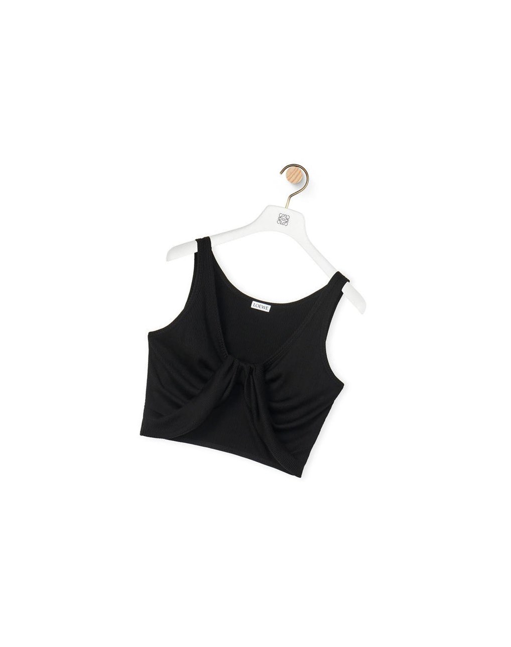 Loewe Twisted bra top in cotton Noir | 2857GATMF