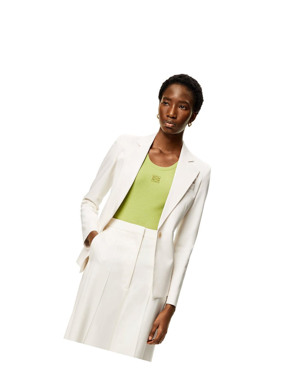 Loewe Twisted jacket in wool and silk Blanche | 7830SRIDC