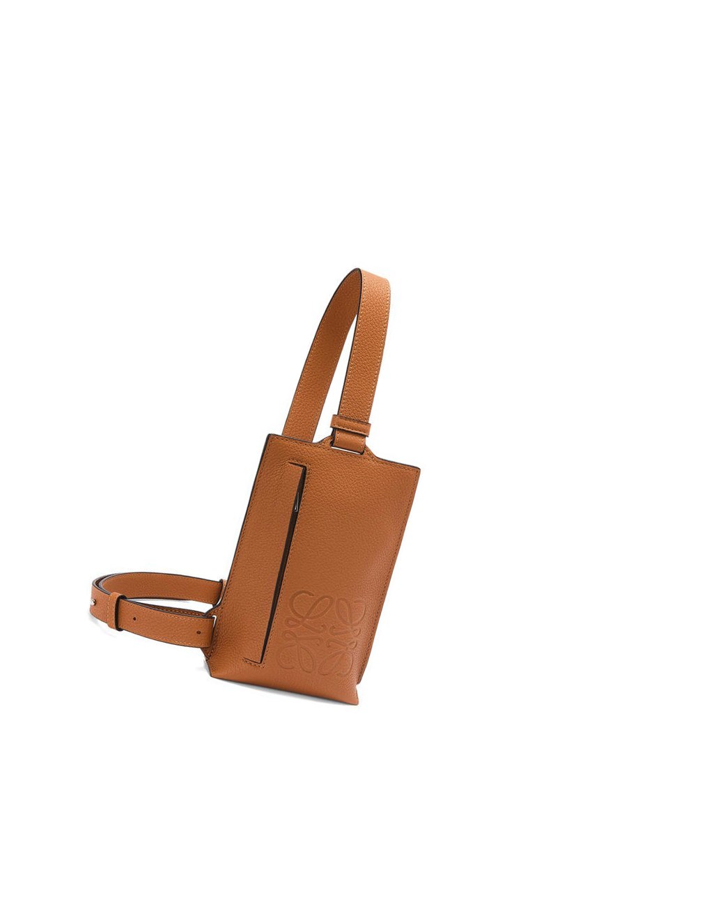 Loewe Vertical T Pocket in grained calfskin Tan | 2436GXSIV