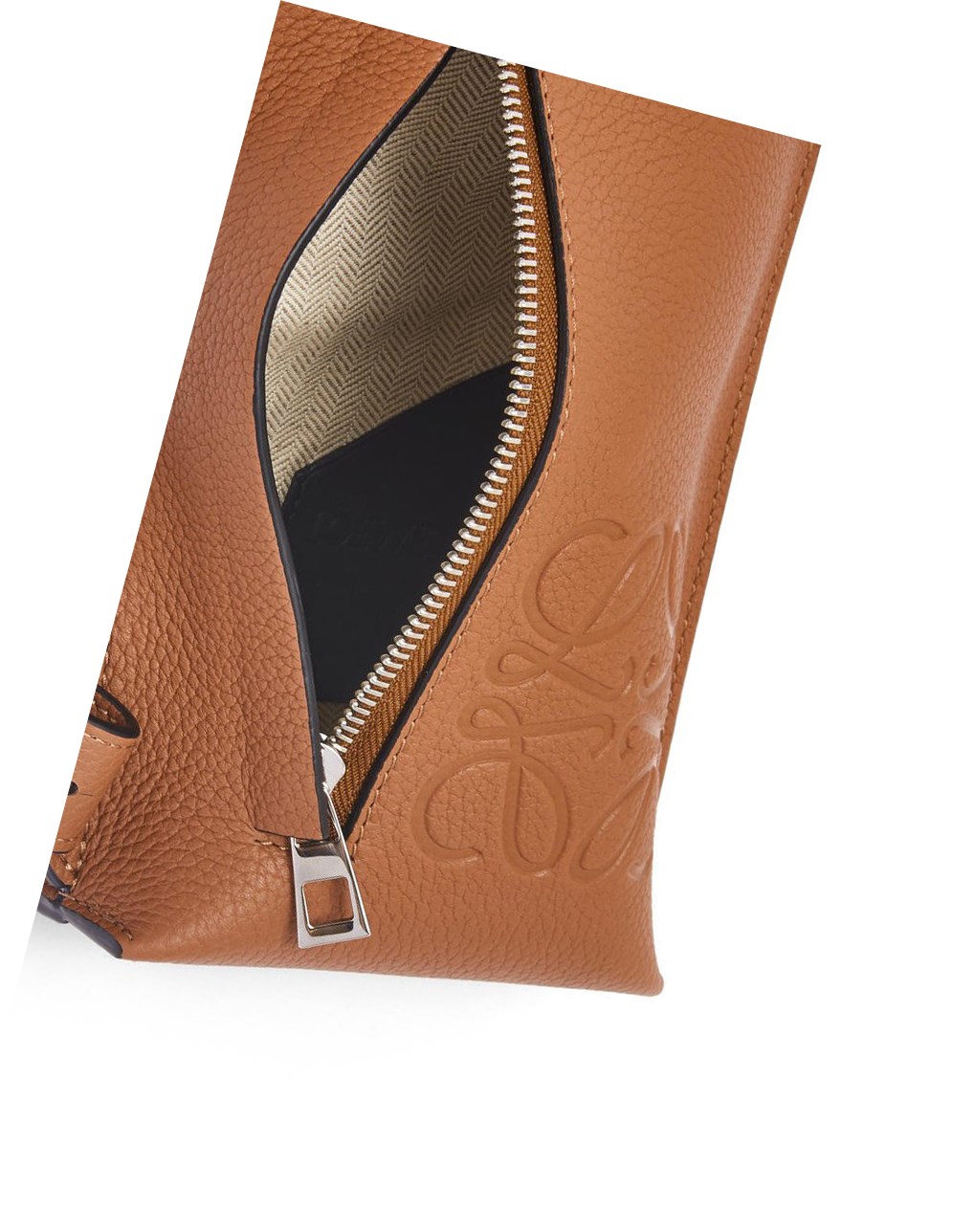 Loewe Vertical T Pocket in grained calfskin Tan | 5720ZJQHP