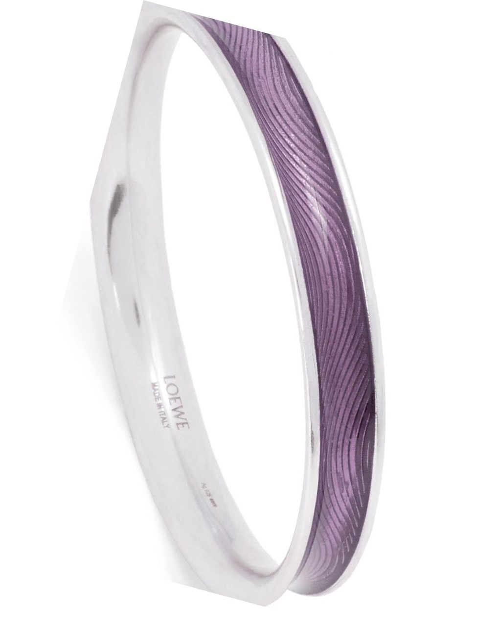 Loewe Wave bangle in sterling silver and enamel Violette Clair | 1542KFVTZ