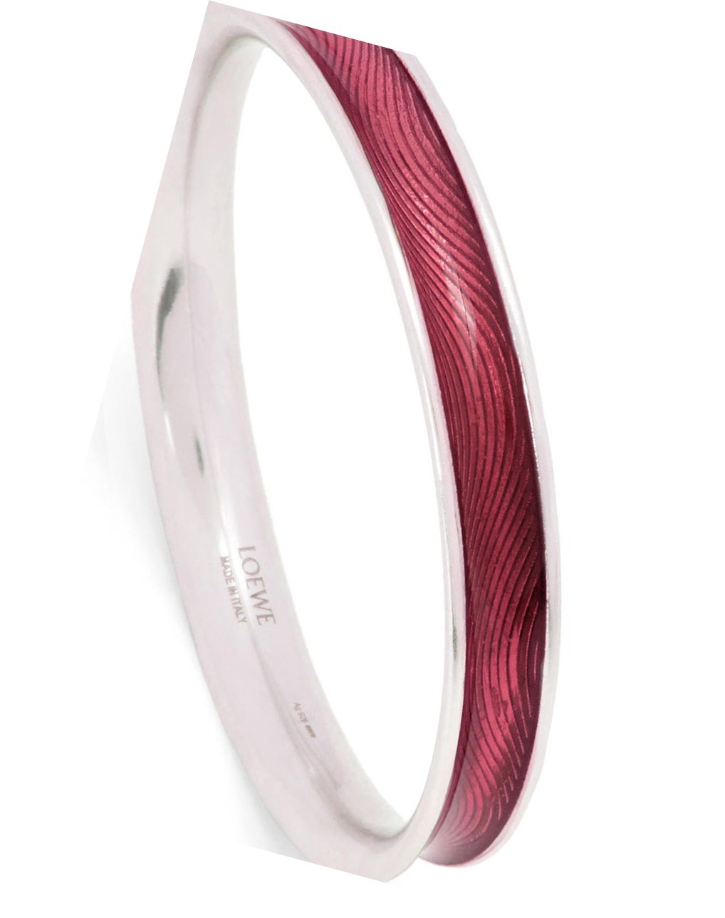 Loewe Wave bangle in sterling silver and enamel Fushia | 3490XDURQ