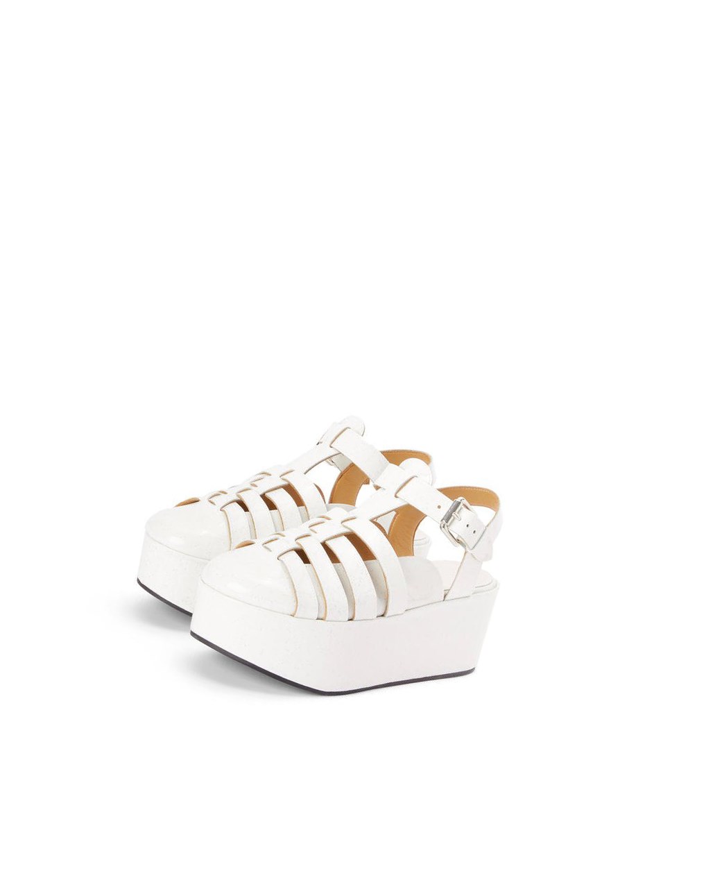 Loewe Wedge sandal in calfskin Blanche | 4370AQRSW