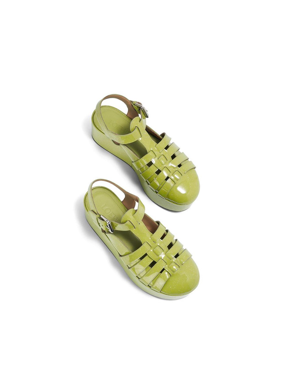 Loewe Wedge sandal in calfskin Vert | 8617XKYGS