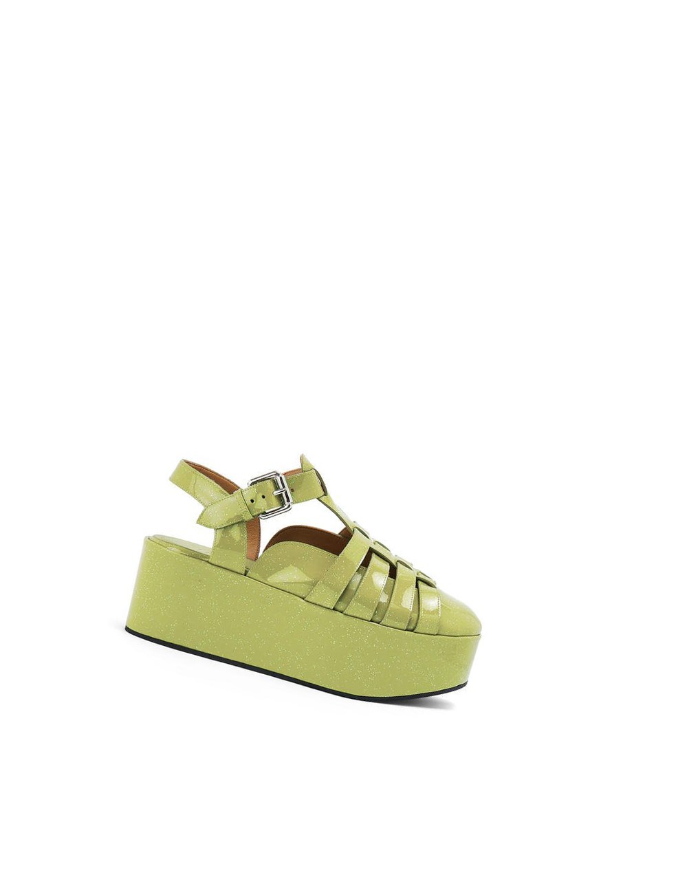 Loewe Wedge sandal in calfskin Vert | 8617XKYGS