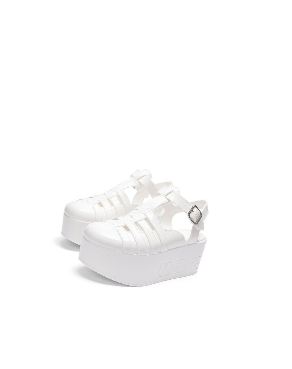 Loewe Wedge sandal in rubber Blanche | 4173GAQCL