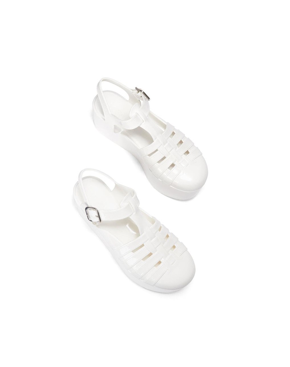 Loewe Wedge sandal in rubber Blanche | 4173GAQCL