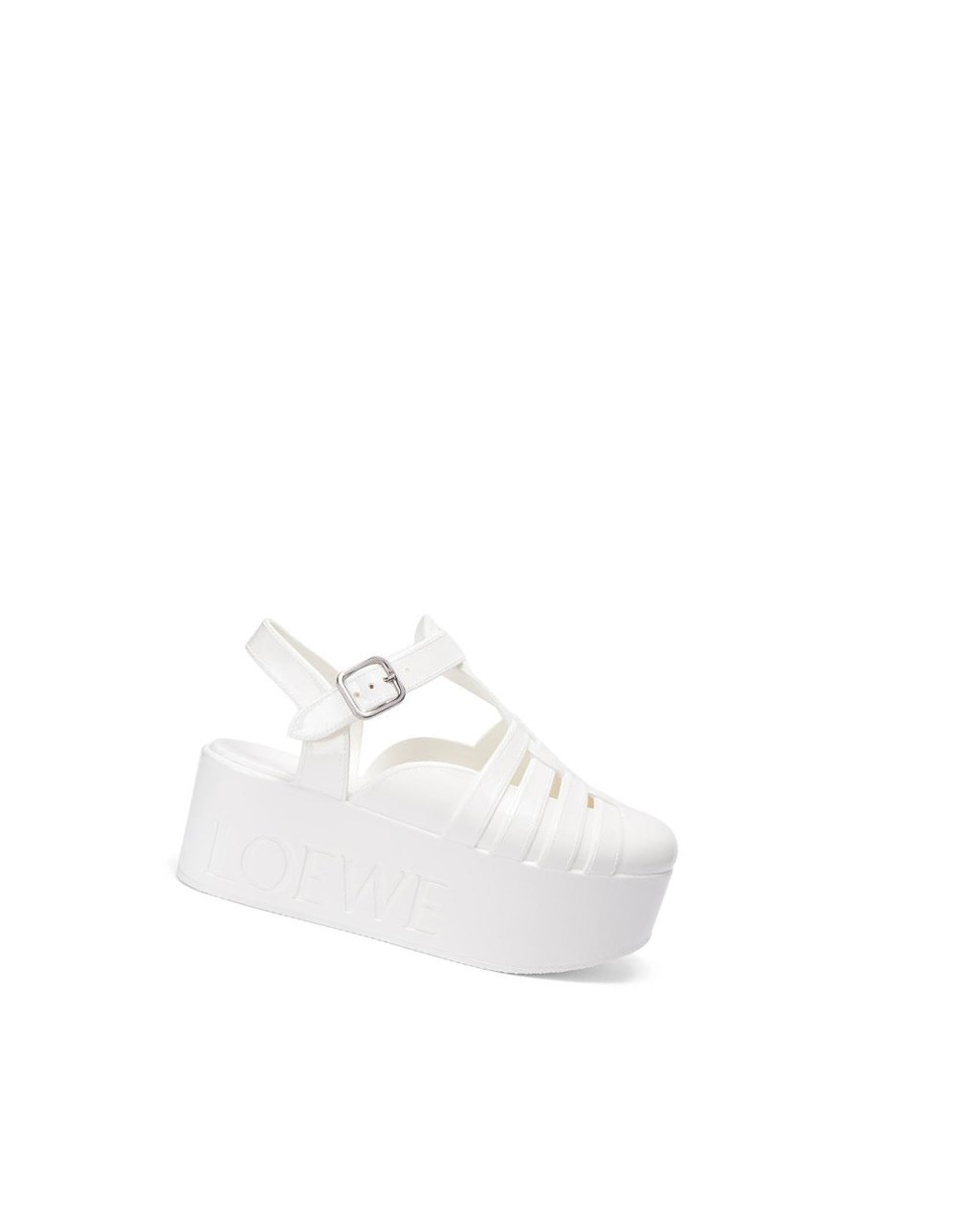 Loewe Wedge sandal in rubber Blanche | 4173GAQCL