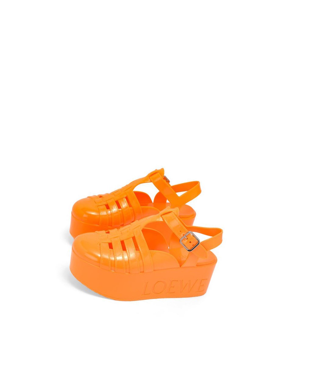 Loewe Wedge sandal in rubber Orange | 6732BDYXE