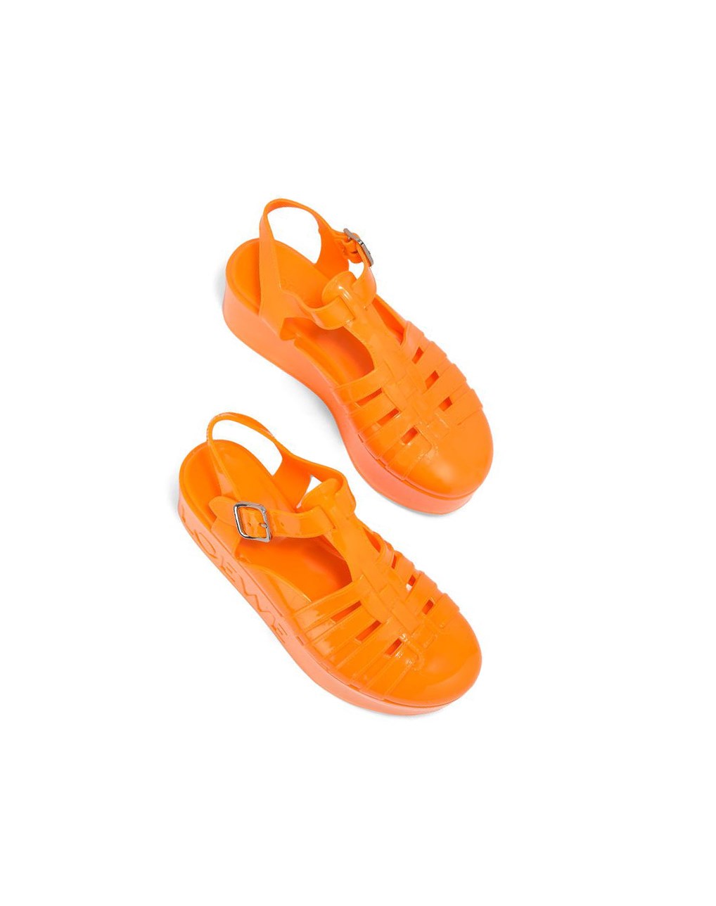 Loewe Wedge sandal in rubber Orange | 6732BDYXE