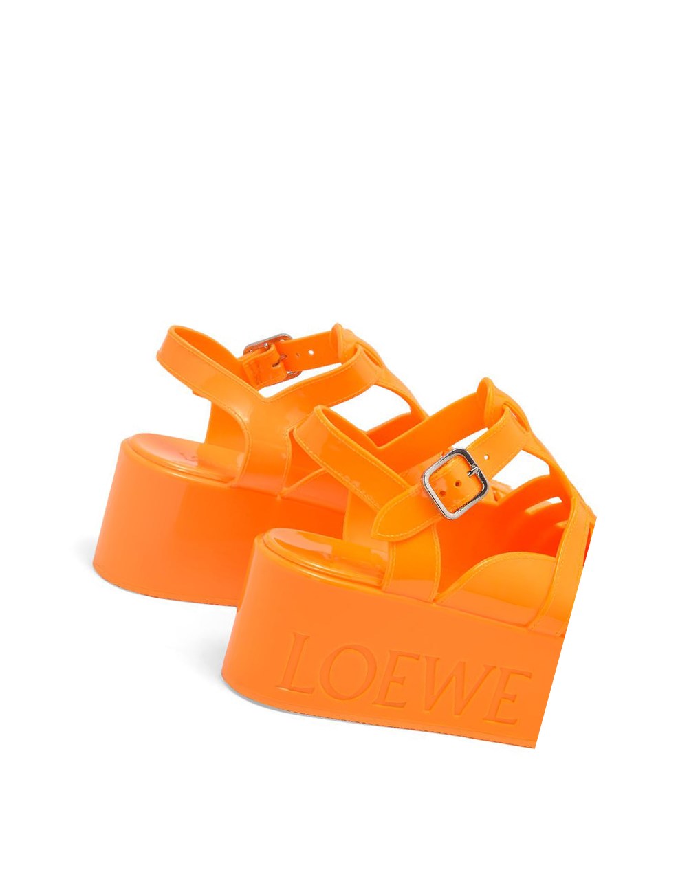 Loewe Wedge sandal in rubber Orange | 6732BDYXE