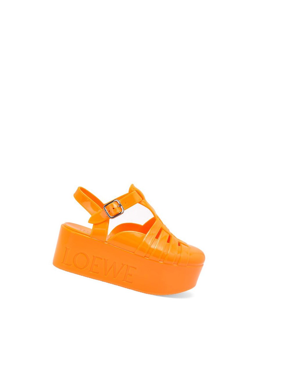 Loewe Wedge sandal in rubber Orange | 6732BDYXE