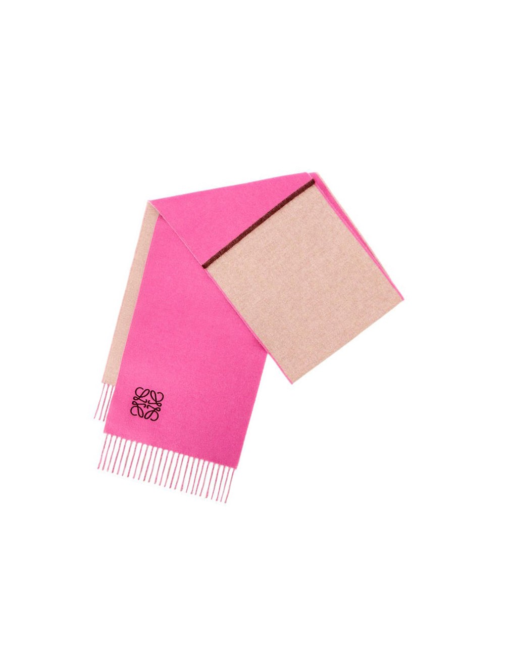 Loewe Window scarf in wool and cashmere Rose Beige | 2647ASRTU