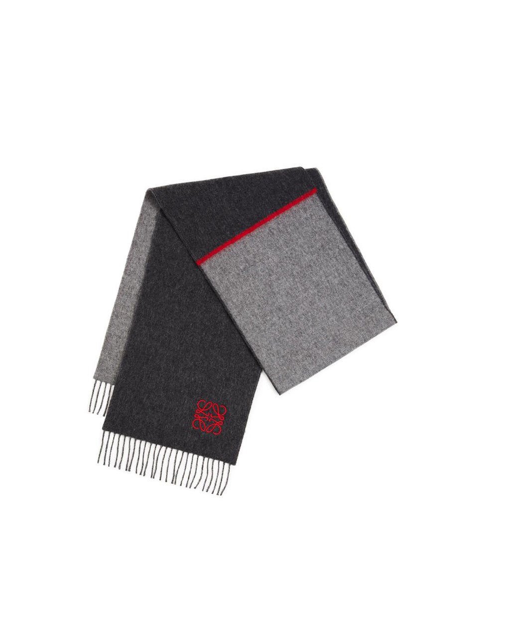 Loewe Window scarf in wool and cashmere Grise Noir | 5096KNBTQ