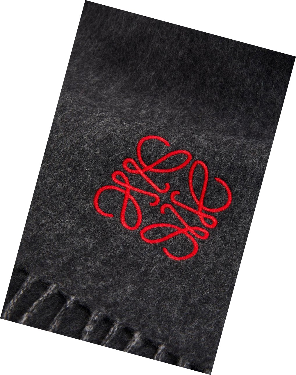 Loewe Window scarf in wool and cashmere Grise Noir | 5096KNBTQ