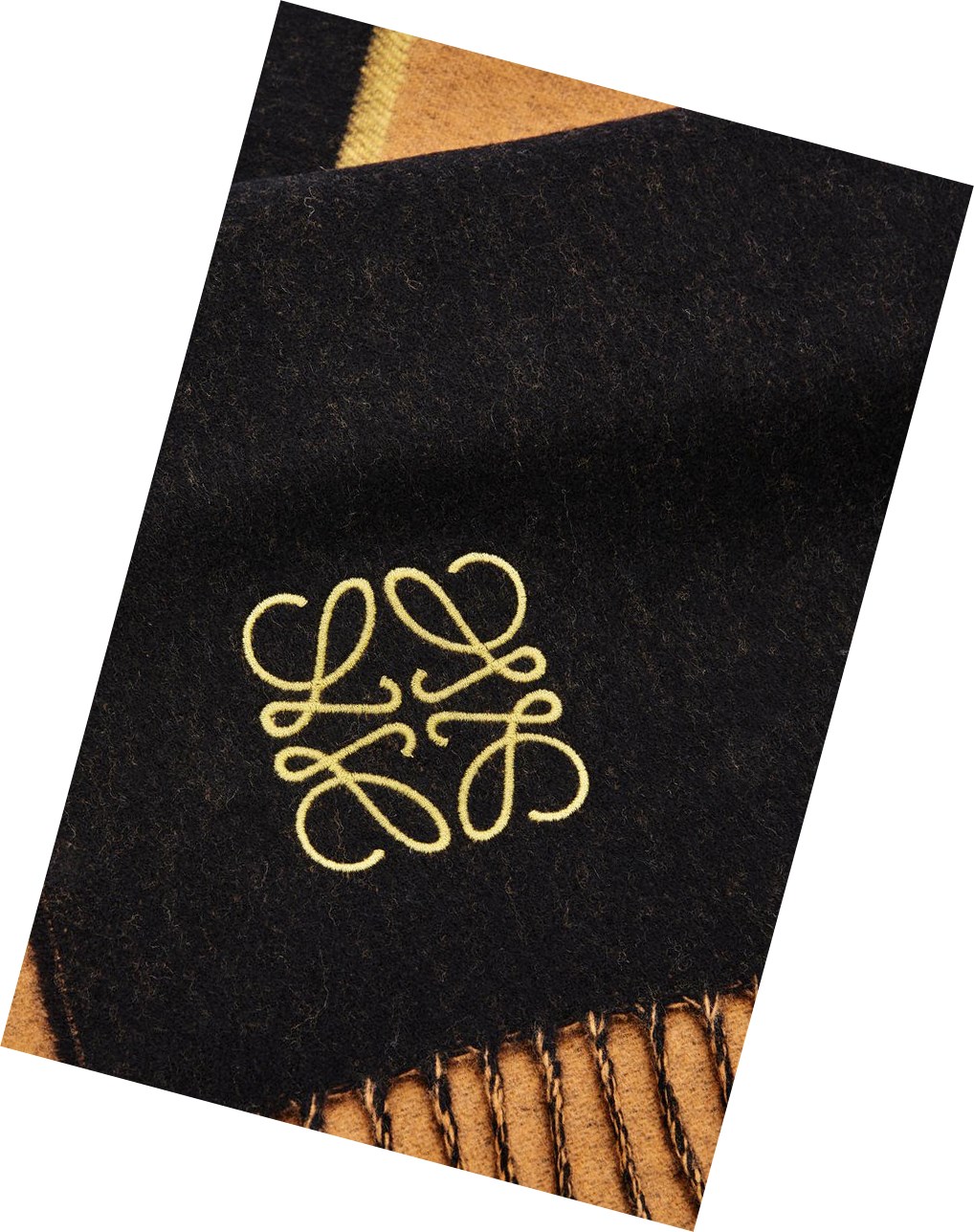 Loewe Window scarf in wool and cashmere Noir | 8426BIYKQ