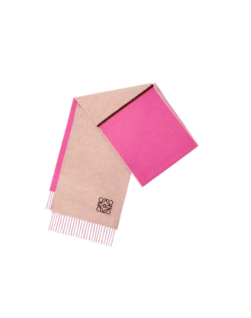 Loewe Window scarf in wool and cashmere Rose Beige | 8467FYPXU