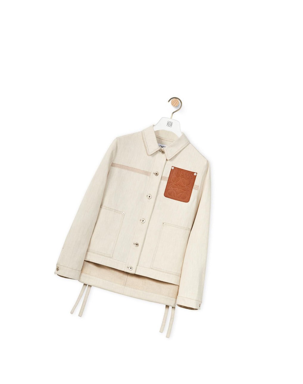 Loewe Workwear jacket in cotton and linen Ecru | 0652LONBE