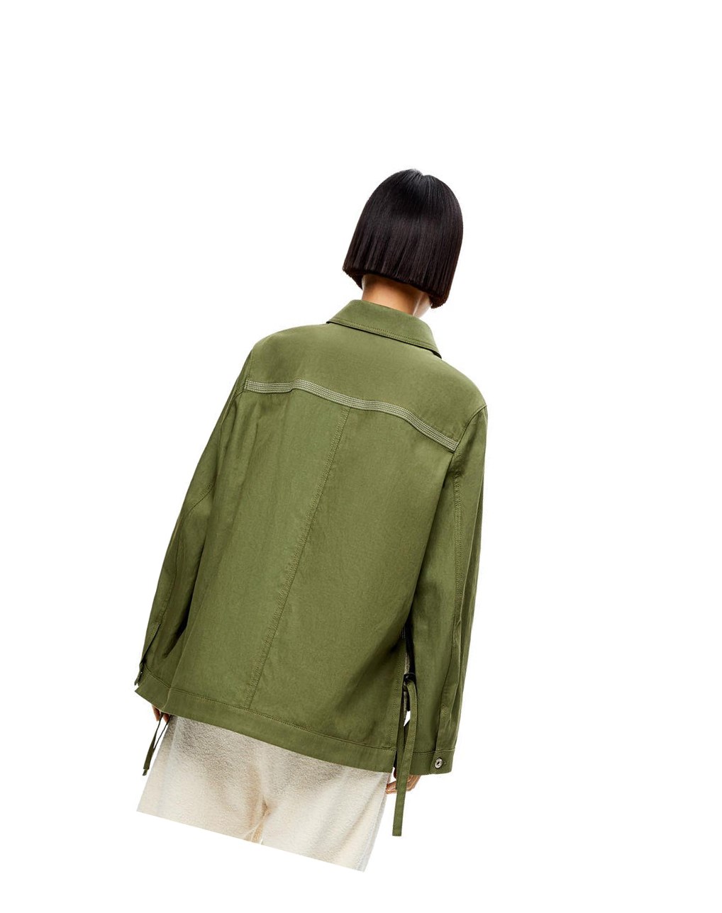 Loewe Workwear jacket in cotton and linen Vert | 5138RIZMX