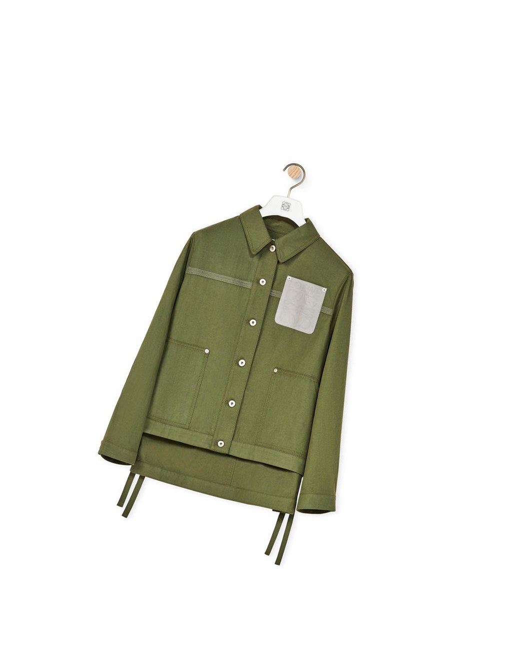 Loewe Workwear jacket in cotton and linen Vert | 5138RIZMX