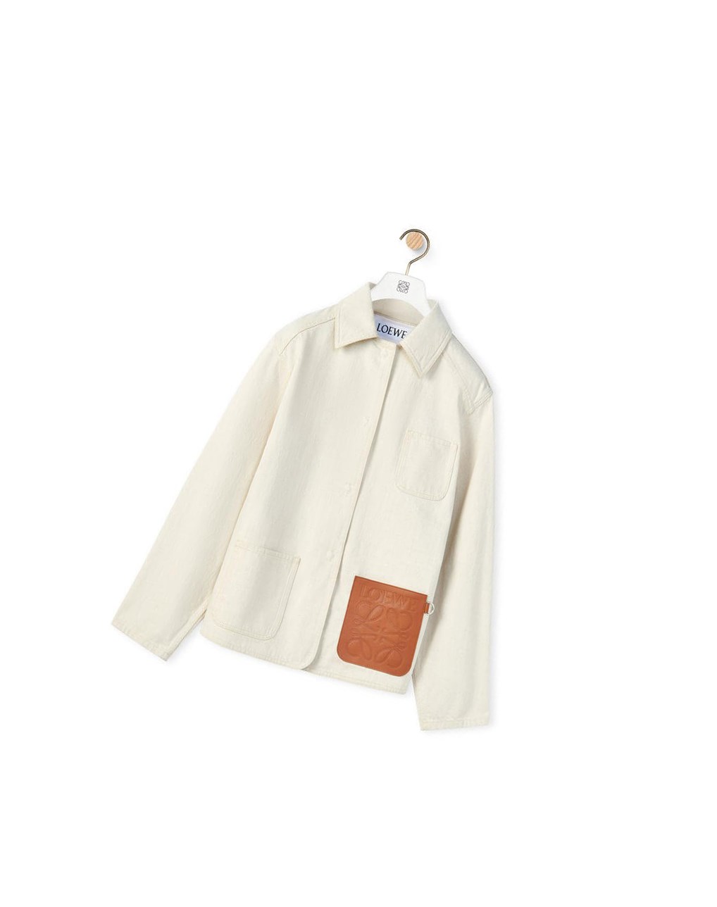 Loewe Workwear jacket in cotton and linen Ecru | 6734BJSPO