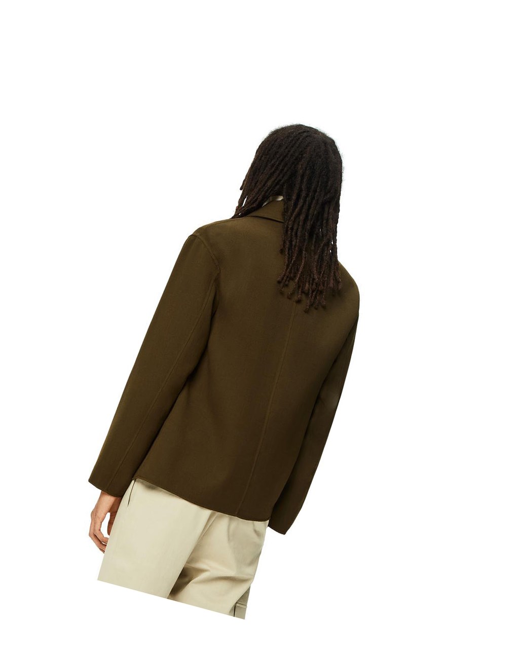 Loewe Workwear jacket in wool Vert Olive Foncé Vert | 9287EFGWK