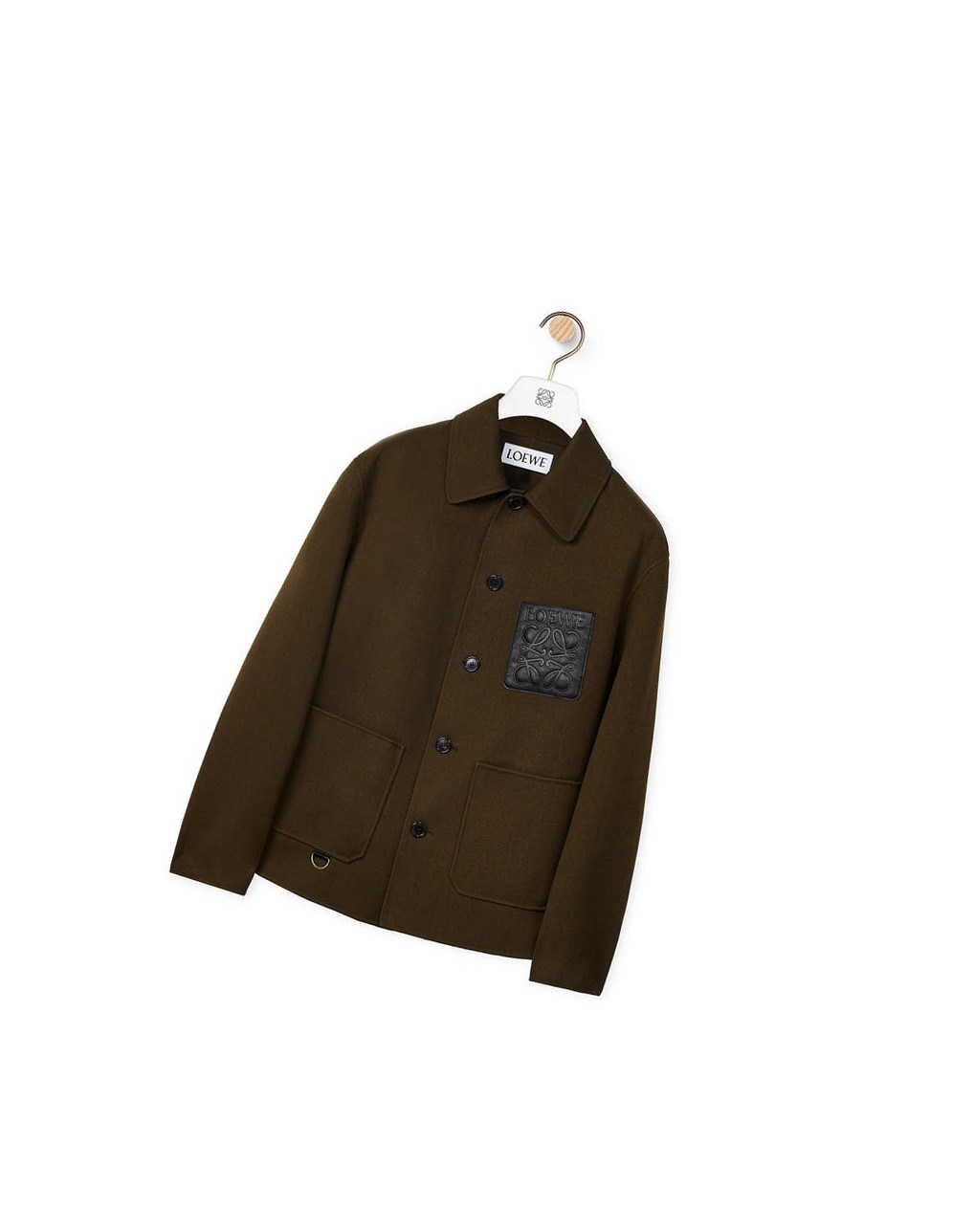 Loewe Workwear jacket in wool Vert Olive Foncé Vert | 9287EFGWK