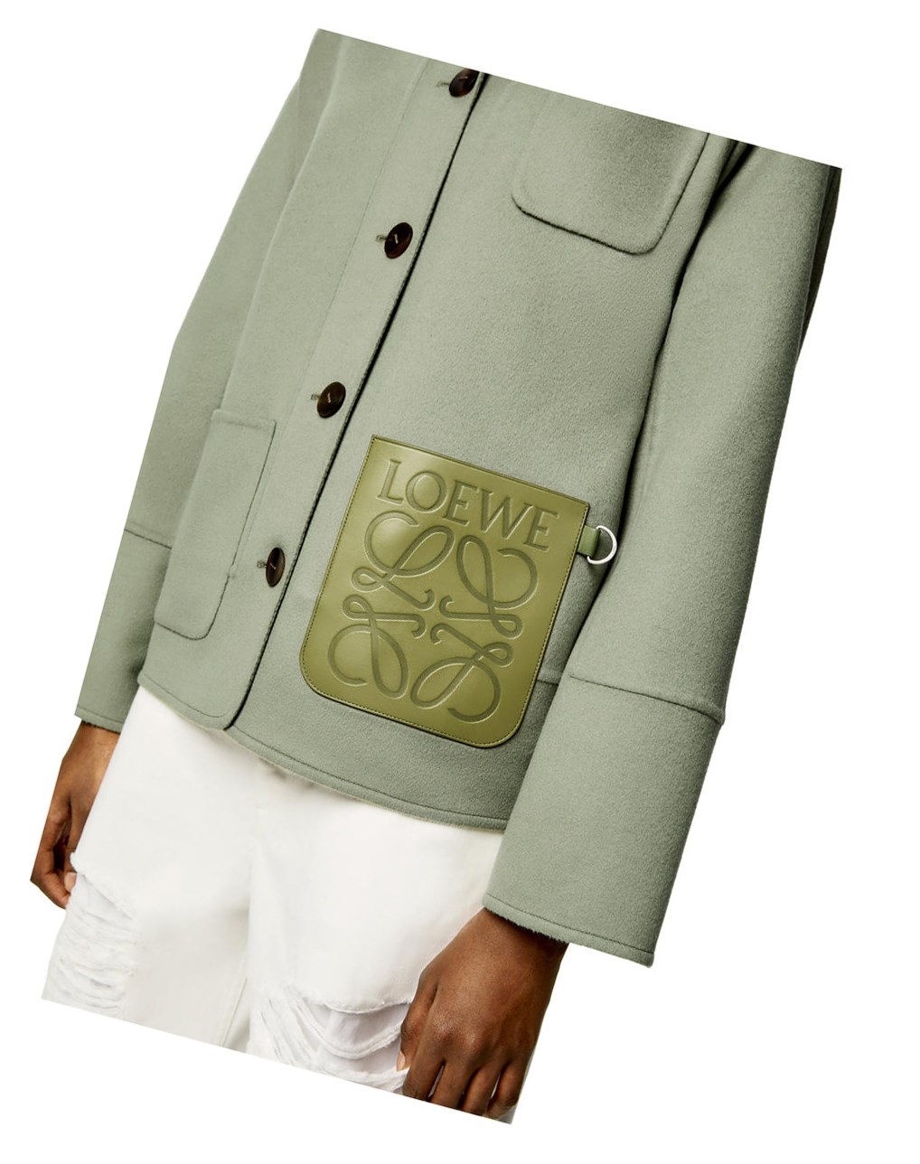 Loewe Workwear jacket in wool and cashmere Sage | 3167QBWXF