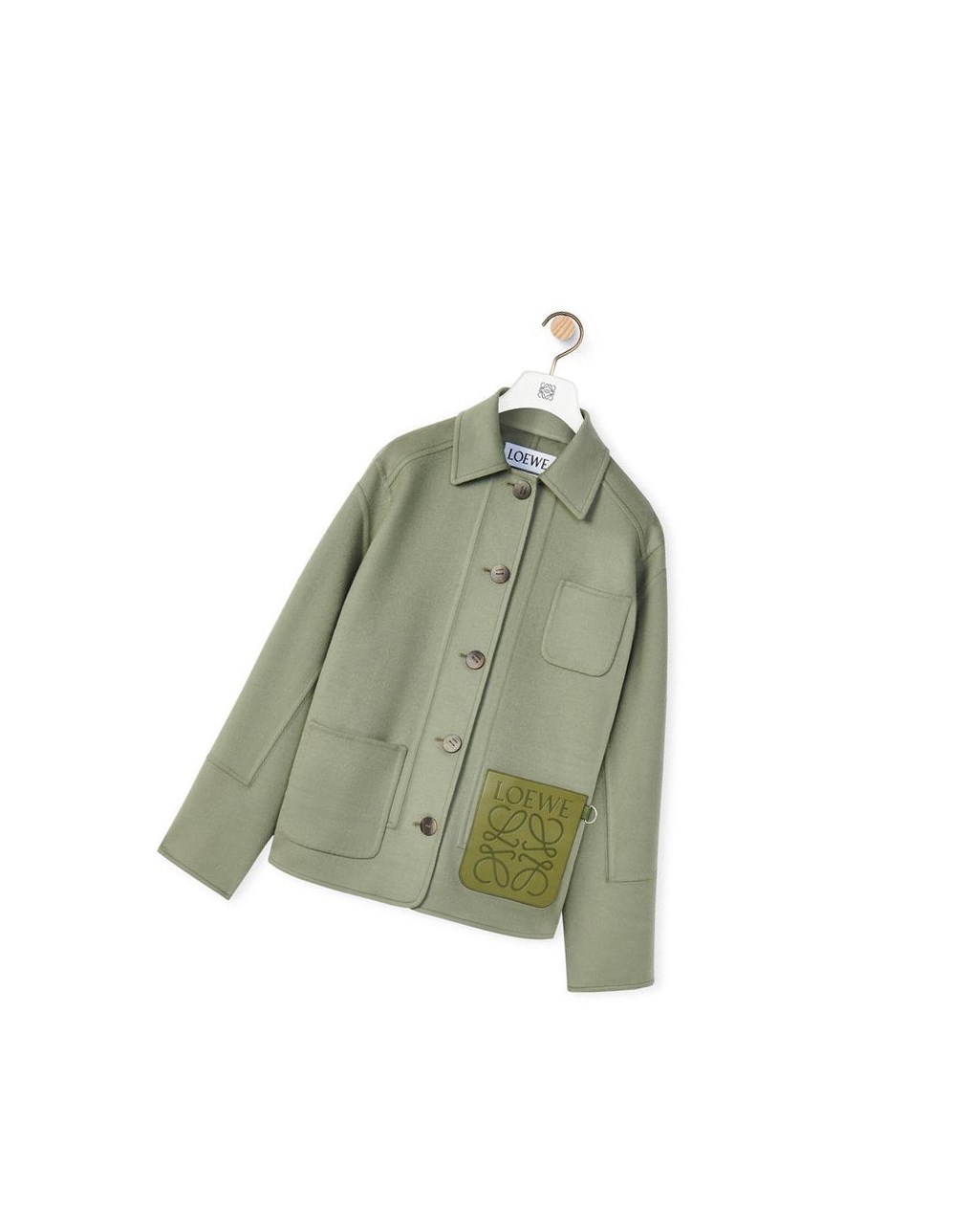 Loewe Workwear jacket in wool and cashmere Sage | 3167QBWXF