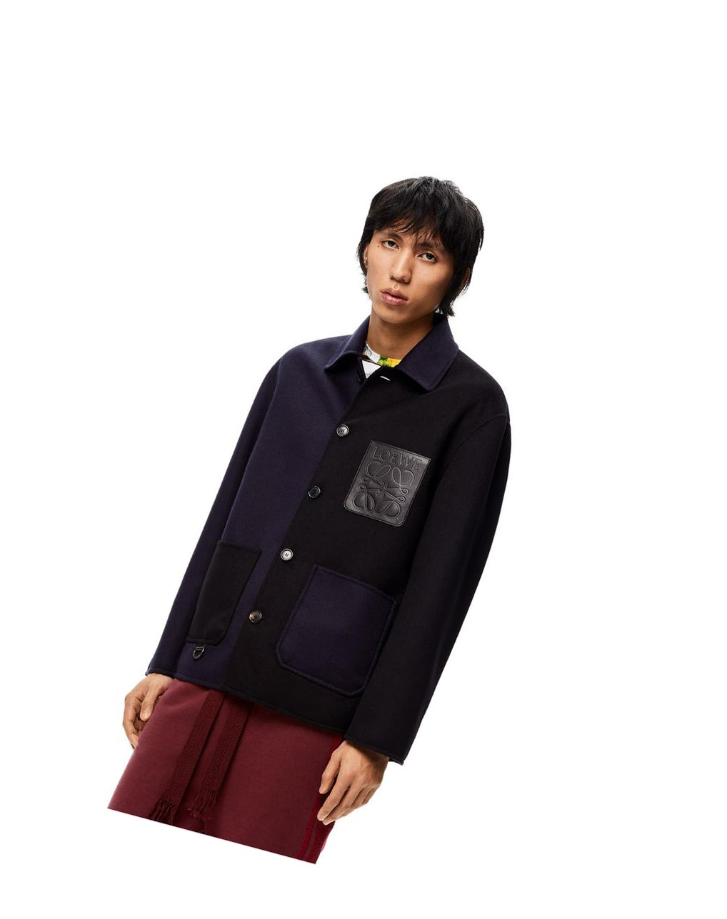 Loewe Workwear jacket in wool and cashmere Bleu Marine Bleu Noir | 7413TZGLY