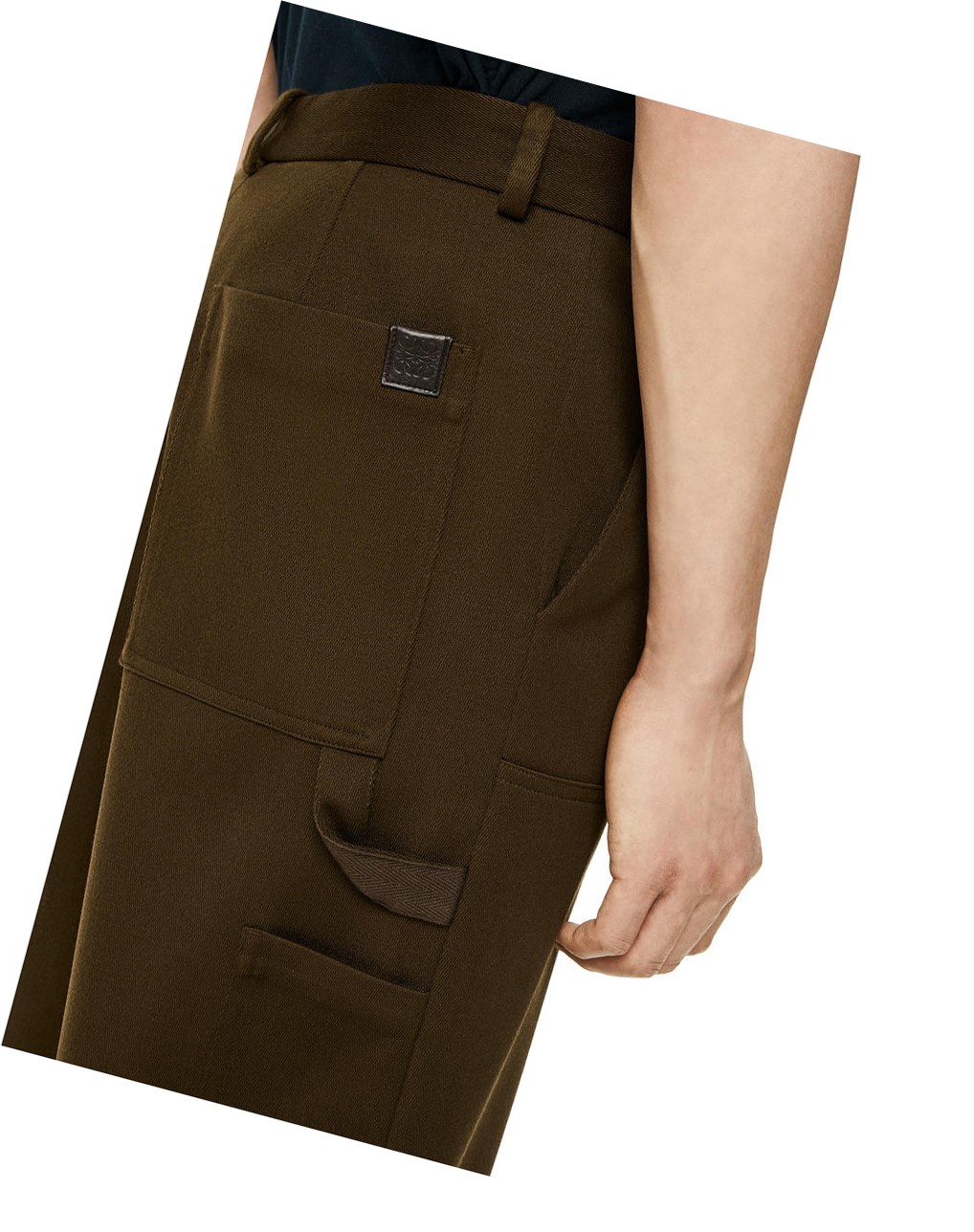 Loewe Workwear trousers in wool Vert Olive Foncé Vert | 3971JFIUV