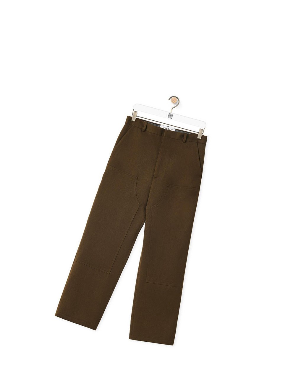 Loewe Workwear trousers in wool Vert Olive Foncé Vert | 3971JFIUV